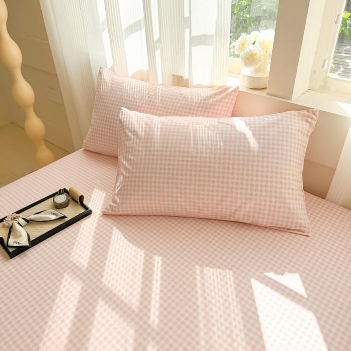 91家纺网 家纺一手货源 找家纺 丽美人家纺 2025新款全棉纯棉磨毛单床单 床单单件 迷你粉格