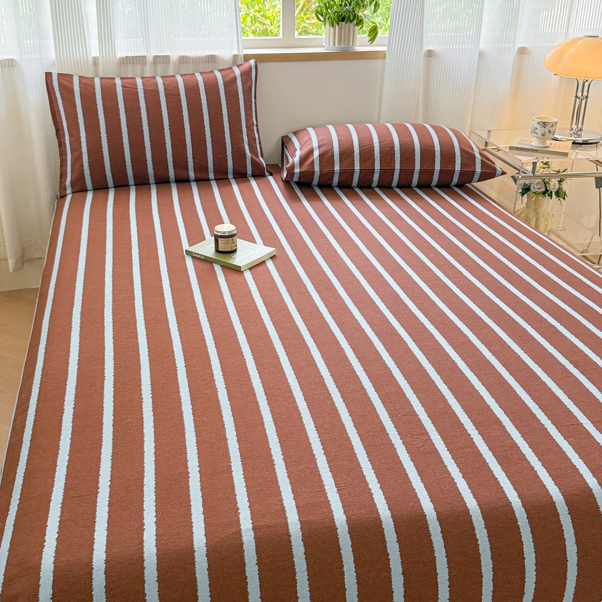 91家纺网 家纺一手货源 找家纺 丽美人家纺 2025新款全棉纯棉磨毛单床单 床单单件 律动咖