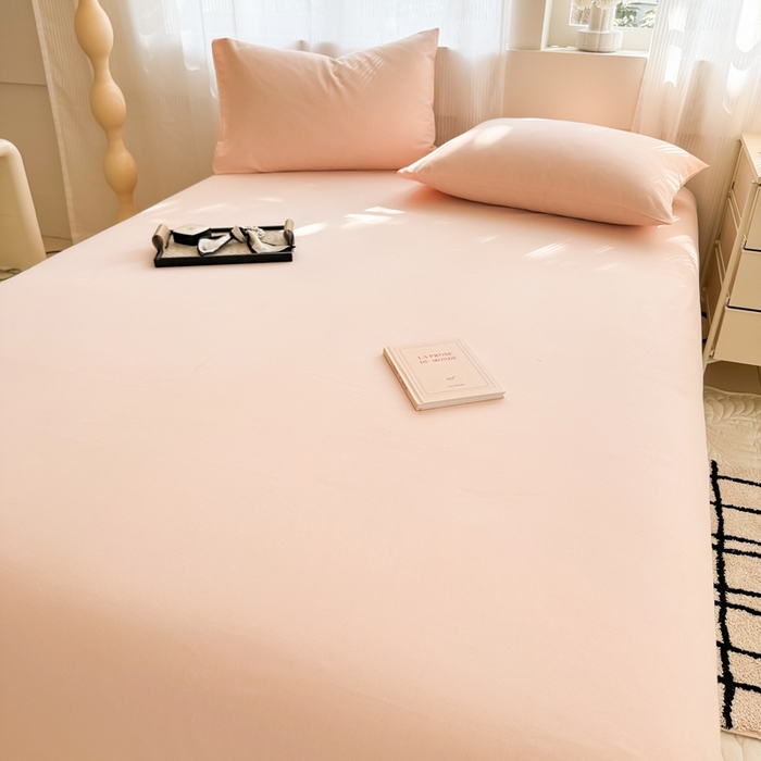 91家纺网 家纺一手货源 找家纺 丽美人家纺 2025新款全棉纯棉磨毛单床单 床单单件 浅豆沙