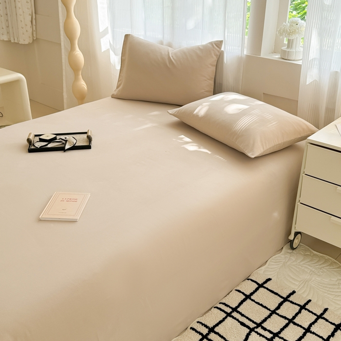 91家纺网 家纺一手货源 找家纺 丽美人家纺 2025新款全棉纯棉磨毛单床单 床单单件 亚麻咖