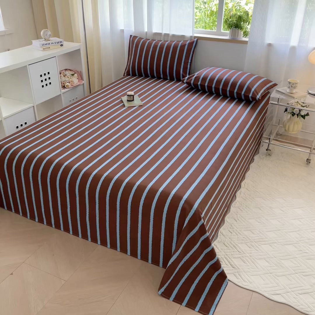 91家纺网 家纺一手货源 找家纺 丽美人家纺 2025新款全棉纯棉磨毛单床单 床单单件 律动咖