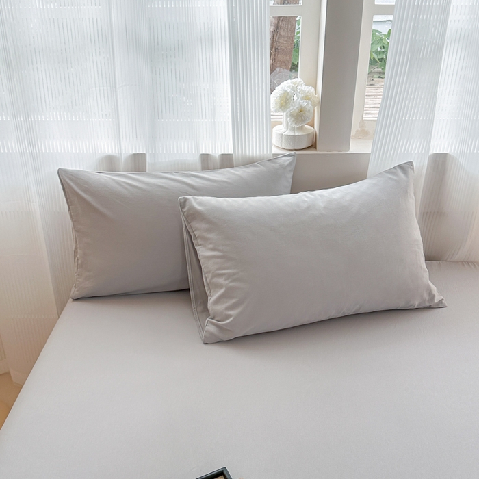 91家纺网 家纺一手货源 找家纺 丽美人家纺 2025新款全棉纯棉磨毛单床笠 床笠单件 水晶灰