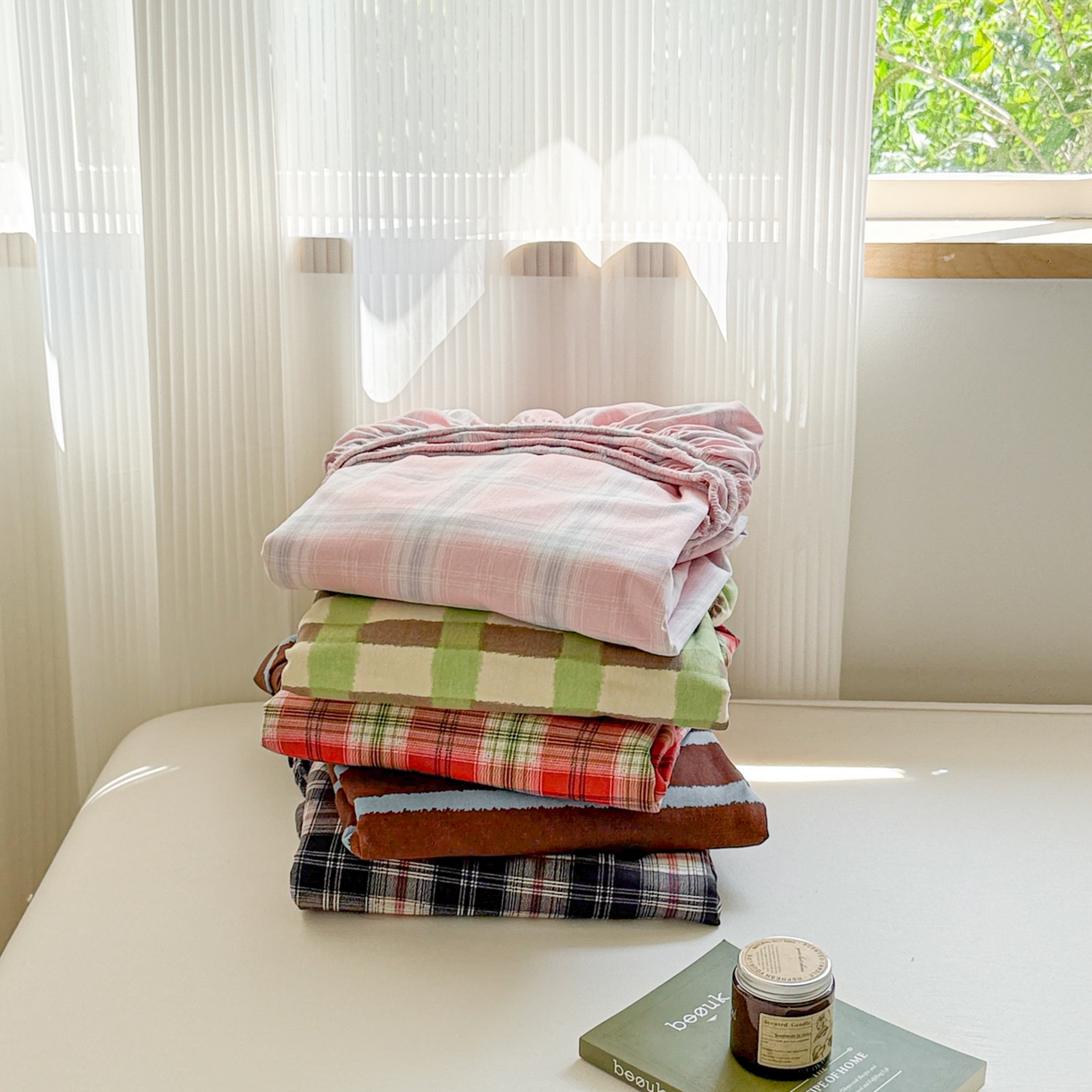 91家纺网 家纺一手货源 找家纺 丽美人家纺 2025新款全棉纯棉磨毛单床笠 床笠单件 组合图仅供展示不可下单