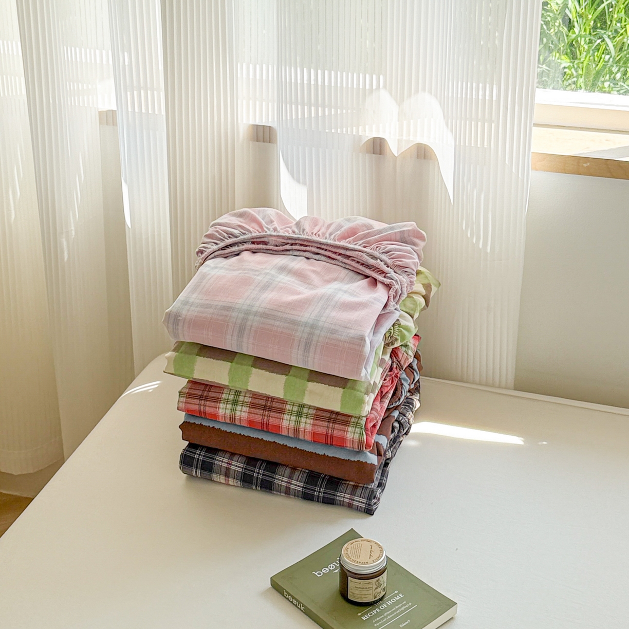 91家纺网 家纺一手货源 找家纺 丽美人家纺 2025新款全棉纯棉磨毛单床笠 床笠单件 组合图仅供展示不可下单