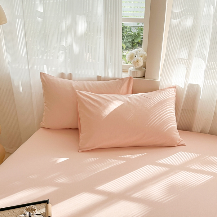 91家纺网 家纺一手货源 找家纺 丽美人家纺 2025新款全棉纯棉磨毛单床笠 床笠单件 浅豆沙