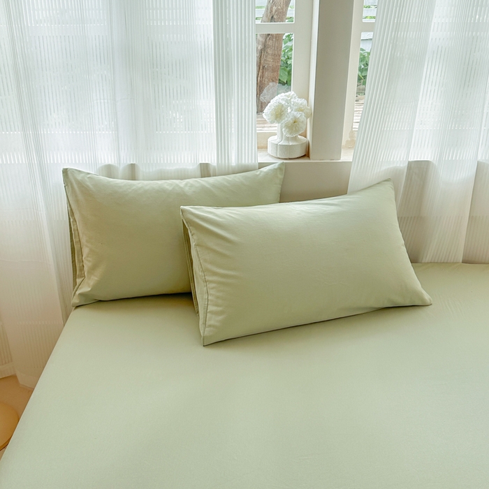 91家纺网 家纺一手货源 找家纺 丽美人家纺 2025新款全棉纯棉磨毛单床笠 床笠单件 茶香绿