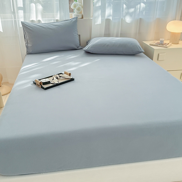 91家纺网 家纺一手货源 找家纺 丽美人家纺 2025新款全棉纯棉磨毛单床笠 床笠单件 繁星蓝