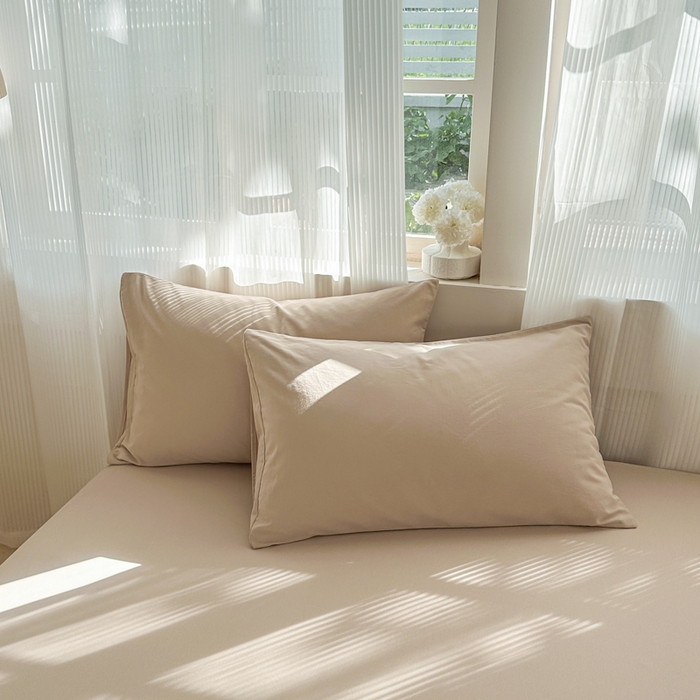 91家纺网 家纺一手货源 找家纺 丽美人家纺 2025新款全棉纯棉磨毛单床笠 床笠单件 亚麻咖