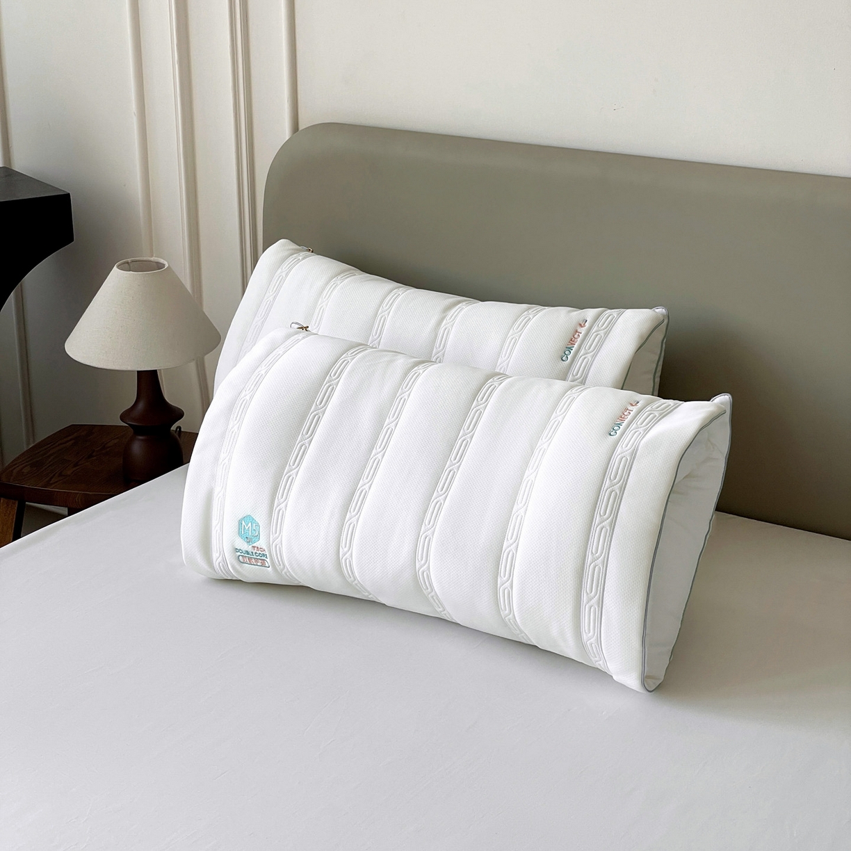 91家纺网 家纺一手货源 找家纺 （总）亦帆枕芯 2025新款M五双核可拆卸护颈枕头二合一不压耳多功能调节枕头枕芯
