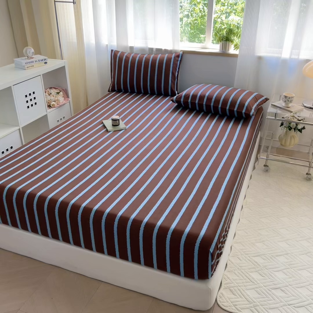 91家纺网 家纺一手货源 找家纺 丽美人家纺 2025新款全棉纯棉磨毛单床笠 床笠单件 律动咖