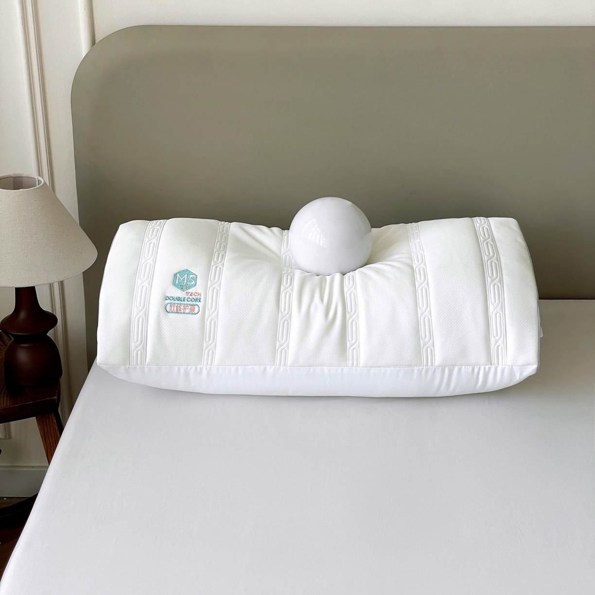 91家纺网 家纺一手货源 找家纺 亦帆枕芯 2025新款M五双核可拆卸护颈枕头二合一不压耳多功能调节枕头枕芯 M五双核护颈枕-单只装 48x74cm