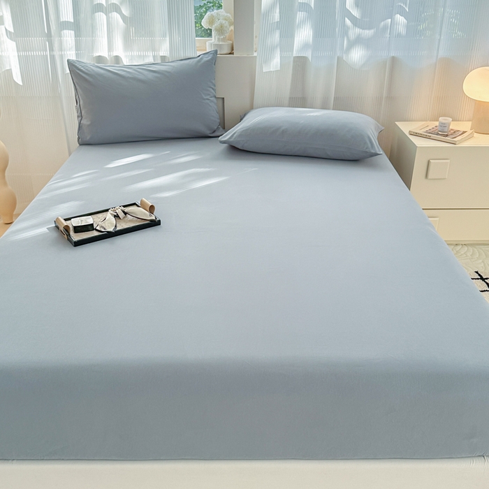 91家纺网 家纺一手货源 找家纺 丽美人家纺 2025新款全棉纯棉磨毛单床笠 床笠单件 繁星蓝