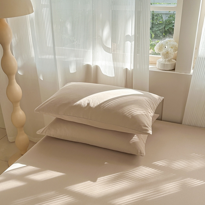 91家纺网 家纺一手货源 找家纺 丽美人家纺 2025新款全棉纯棉磨毛单床笠 床笠单件 亚麻咖