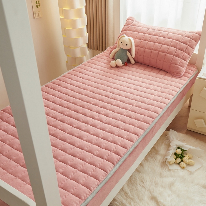 91家纺网 家纺一手货源 找家纺 爱思凯家纺 2025新款初心-牛奶绒学生床笠小号三件套 【初心】床笠-暗粉