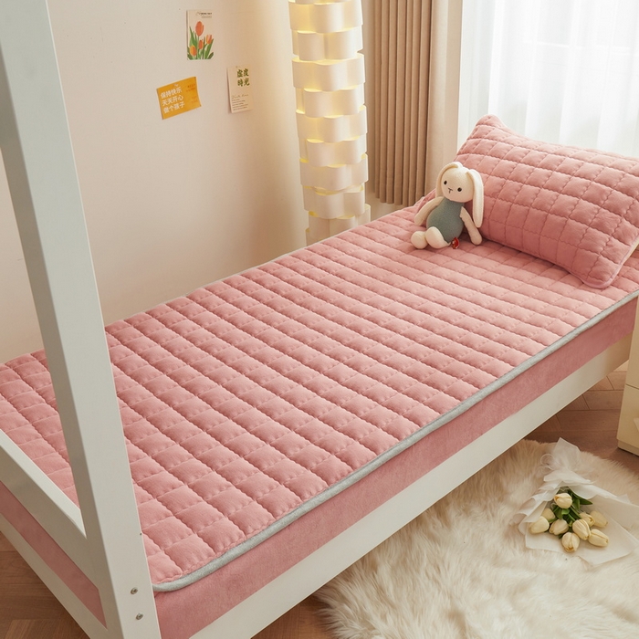 91家纺网 家纺一手货源 找家纺 爱思凯家纺 2025新款初心-牛奶绒学生床笠小号三件套 【初心】床笠-暗粉