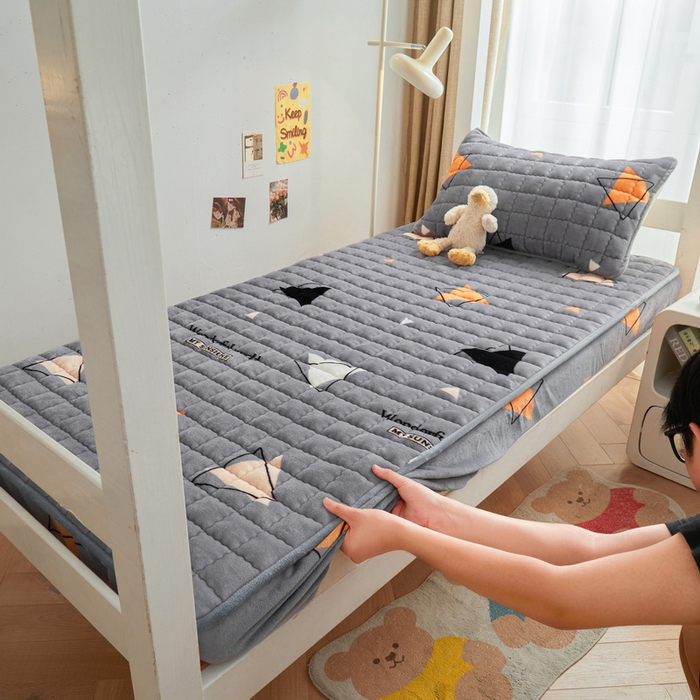 91家纺网 家纺一手货源 找家纺 爱思凯家纺 2025新款初心-牛奶绒学生床笠小号三件套 【初心】床笠-美好时光