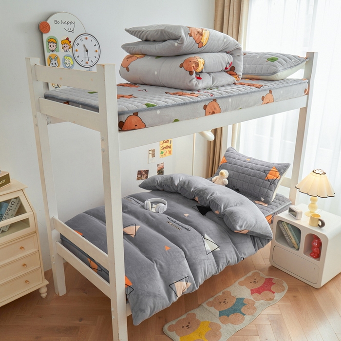 91家纺网 家纺一手货源 找家纺 爱思凯家纺 2025新款初心-牛奶绒学生床笠小号三件套 【初心】床笠-美好时光