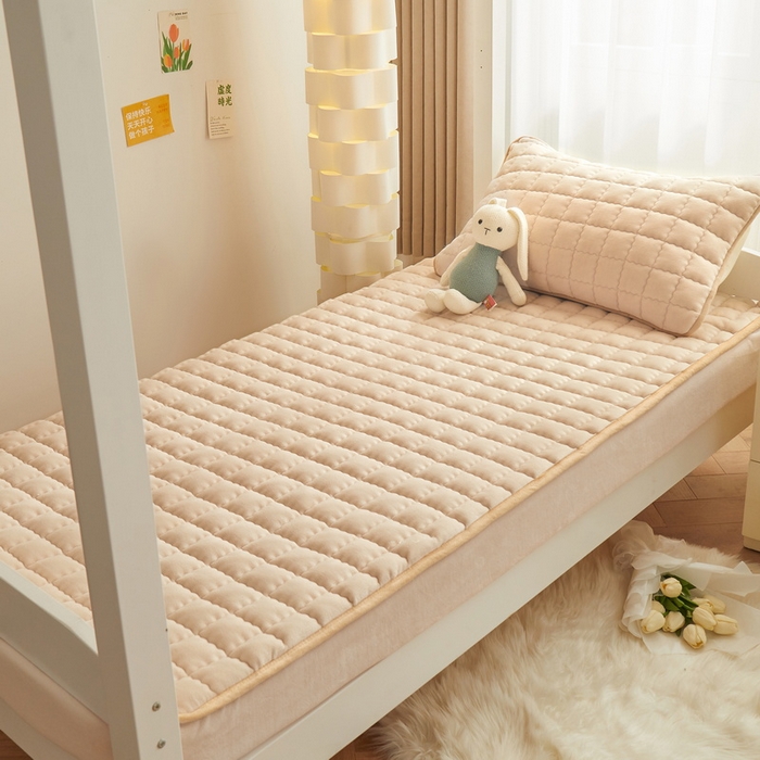 91家纺网 家纺一手货源 找家纺 爱思凯家纺 2025新款初心-牛奶绒学生床笠小号三件套 【初心】床笠-香槟色