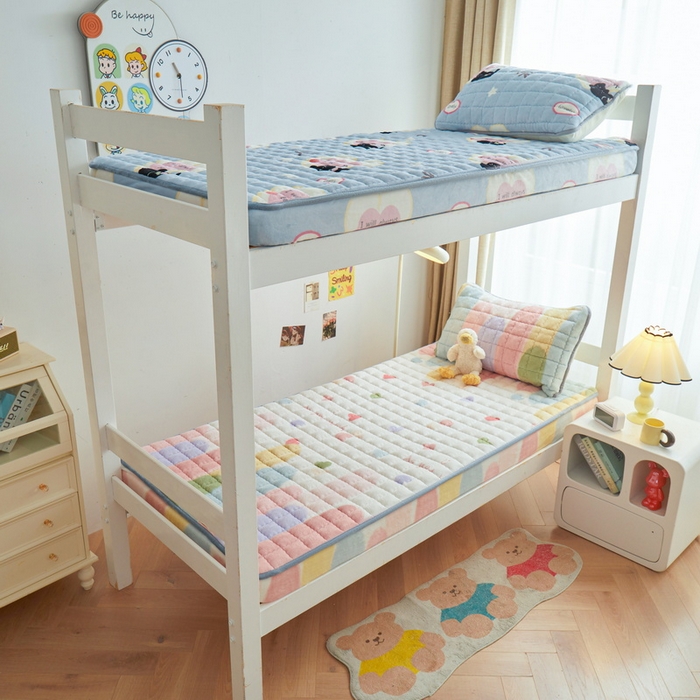 91家纺网 家纺一手货源 找家纺 爱思凯家纺 2025新款初心-牛奶绒学生床笠小号三件套 【初心】床笠-爱心彩虹