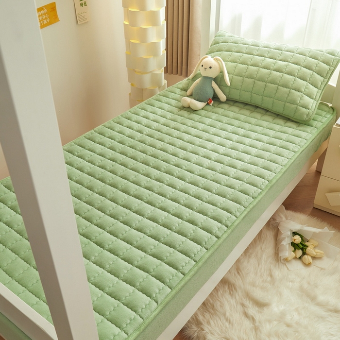 91家纺网 家纺一手货源 找家纺 爱思凯家纺 2025新款初心-牛奶绒学生床笠小号三件套 【初心】床笠-香草绿