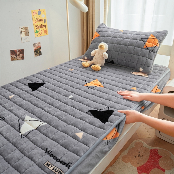 91家纺网 家纺一手货源 找家纺 爱思凯家纺 2025新款初心-牛奶绒学生床笠小号三件套 【初心】床笠-美好时光