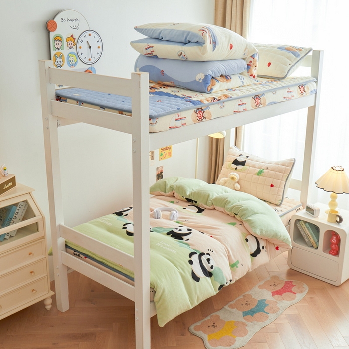 91家纺网 家纺一手货源 找家纺 爱思凯家纺 2025新款初心-牛奶绒学生床笠小号三件套 【初心】床笠-看熊猫