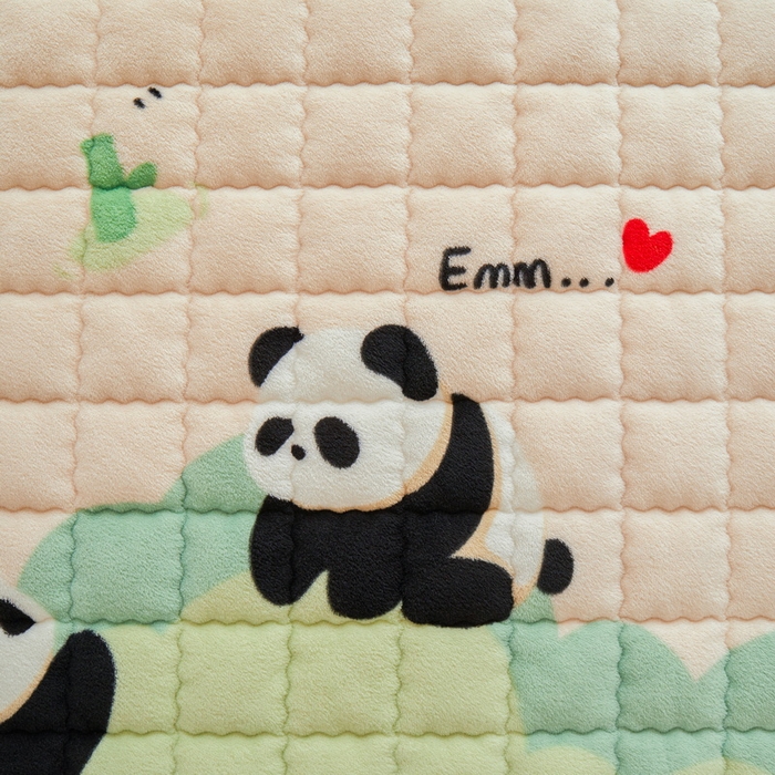 91家纺网 家纺一手货源 找家纺 爱思凯家纺 2025新款初心-牛奶绒学生床笠小号三件套 【初心】床笠-看熊猫