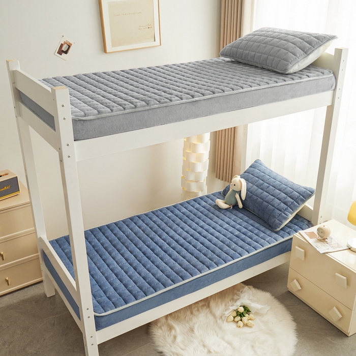 91家纺网 家纺一手货源 找家纺 爱思凯家纺 2025新款初心-牛奶绒学生床笠小号三件套 【初心】床笠-蓝灰