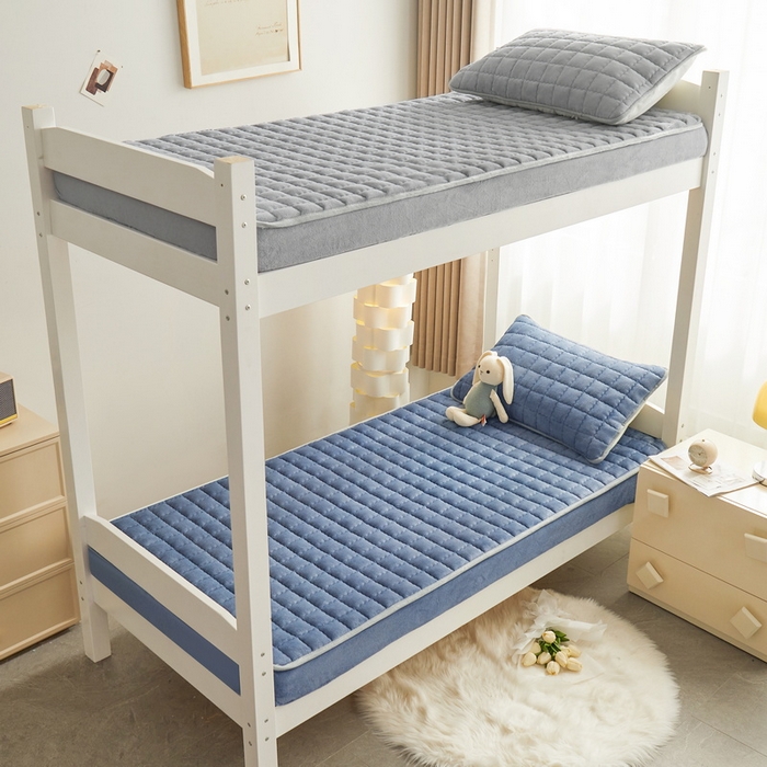 91家纺网 家纺一手货源 找家纺 爱思凯家纺 2025新款初心-牛奶绒学生床笠小号三件套 【初心】床笠-蓝灰