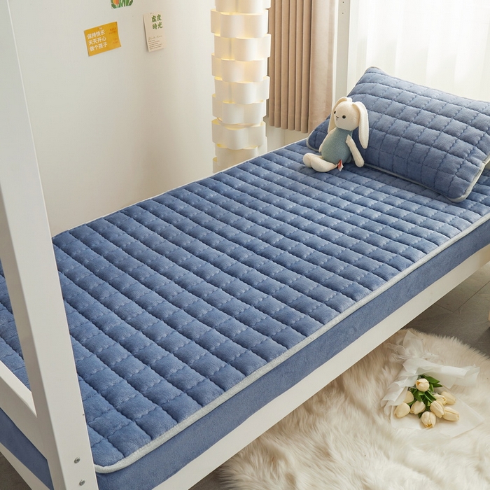 91家纺网 家纺一手货源 找家纺 爱思凯家纺 2025新款初心-牛奶绒学生床笠小号三件套 【初心】床笠-蓝灰