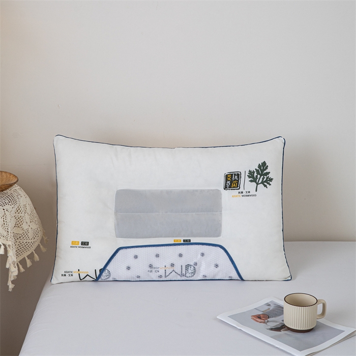 91家纺网 家纺一手货源 找家纺 卓昌枕芯 2025新款艾草抗菌决明子磁石定型枕护颈枕枕头枕芯 米黄