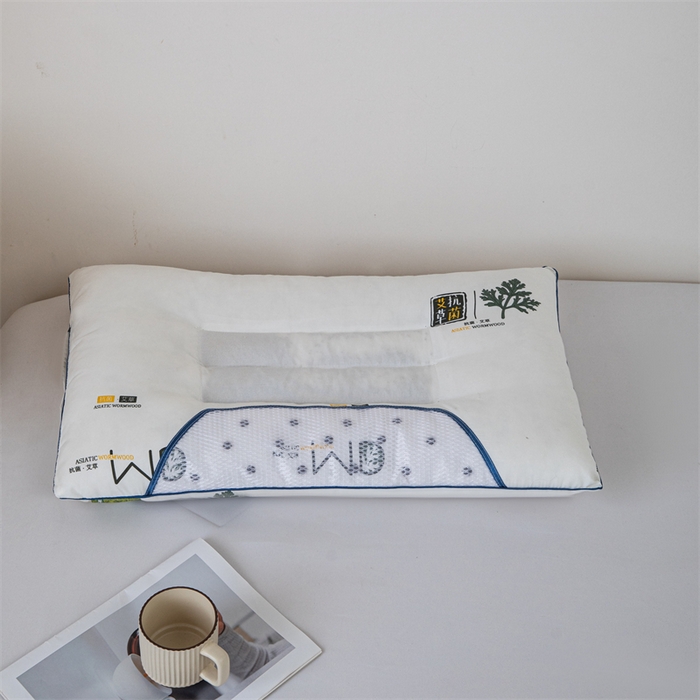 91家纺网 家纺一手货源 找家纺 卓昌枕芯 2025新款艾草抗菌决明子磁石定型枕护颈枕枕头枕芯 米黄