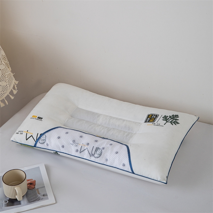 91家纺网 家纺一手货源 找家纺 卓昌枕芯 2025新款艾草抗菌决明子磁石定型枕护颈枕枕头枕芯 米黄