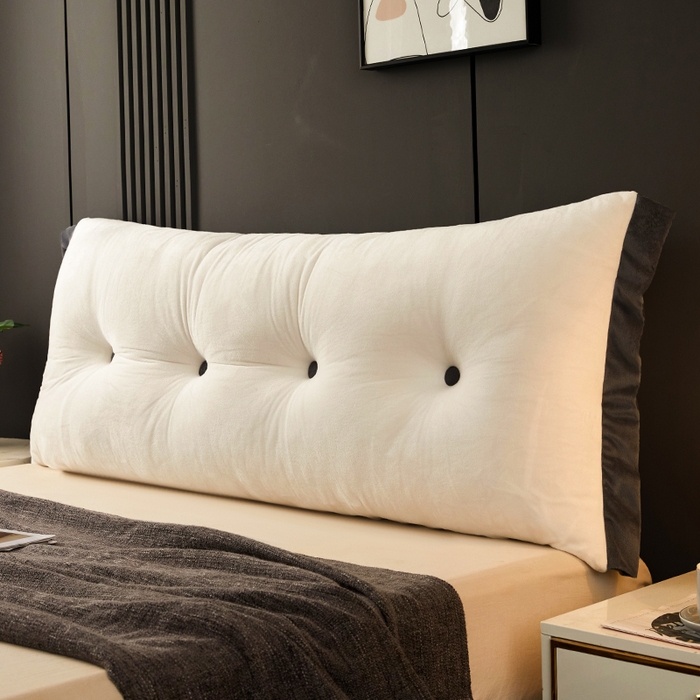 91家纺网 家纺一手货源 找家纺 （总）碧尔家居 2025新款现代床头靠垫卧室床上靠枕深灰榻榻米靠背长条飘窗防撞软包可拆洗