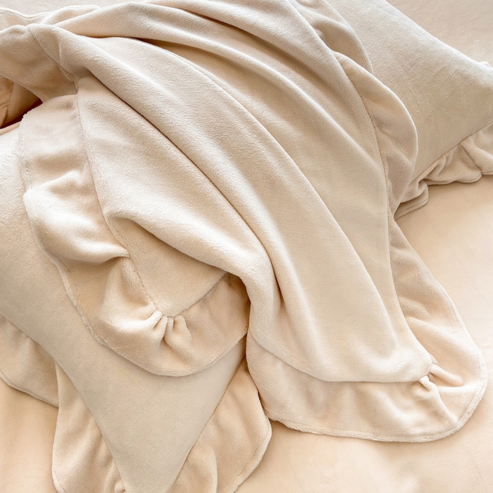 91家纺网 家纺一手货源 找家纺 席之家 2025新款蝴蝶结绣花牛奶绒四件套 蝴蝶结-奶咖