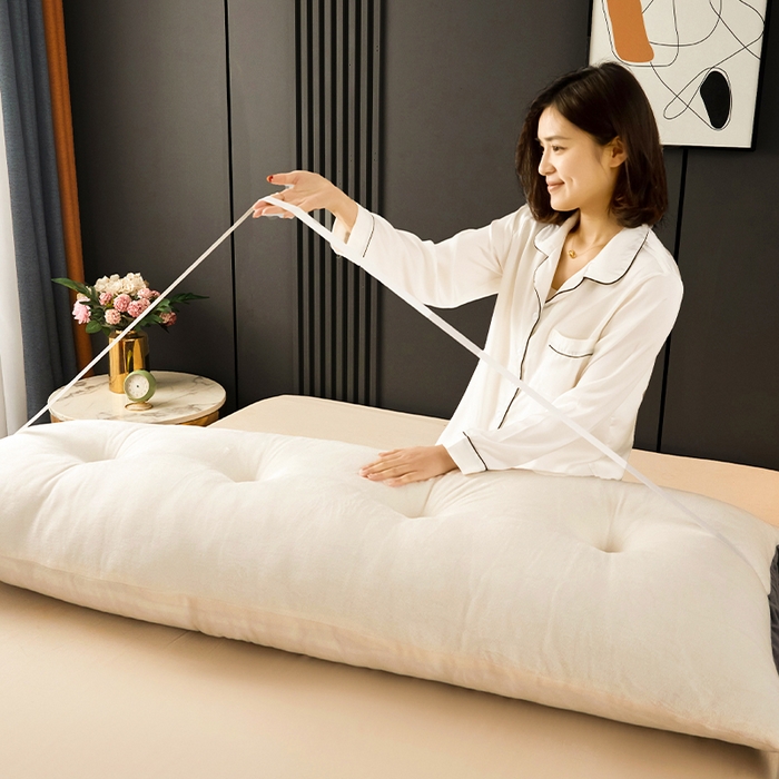 91家纺网 家纺一手货源 找家纺 碧尔家居 2025新款现代床头靠垫卧室床上靠枕深灰榻榻米靠背长条飘窗防撞软包可拆洗 奶白