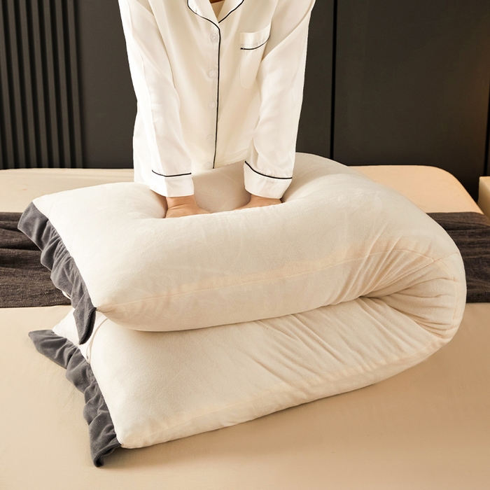 91家纺网 家纺一手货源 找家纺 碧尔家居 2025新款现代床头靠垫卧室床上靠枕深灰榻榻米靠背长条飘窗防撞软包可拆洗 奶白