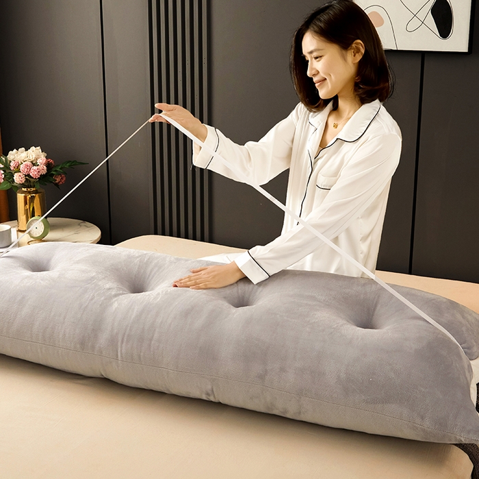 91家纺网 家纺一手货源 找家纺 碧尔家居 2025新款现代床头靠垫卧室床上靠枕深灰榻榻米靠背长条飘窗防撞软包可拆洗 银灰