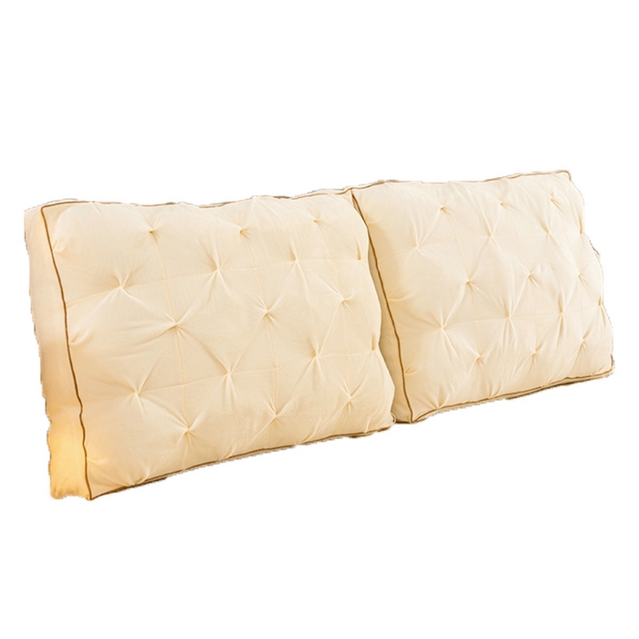 91家纺网 家纺一手货源 找家纺 碧尔家居 2025新款轻奢床头靠枕大靠背双人床上靠垫防撞榻榻米软包飘窗软垫可拆洗 米黄