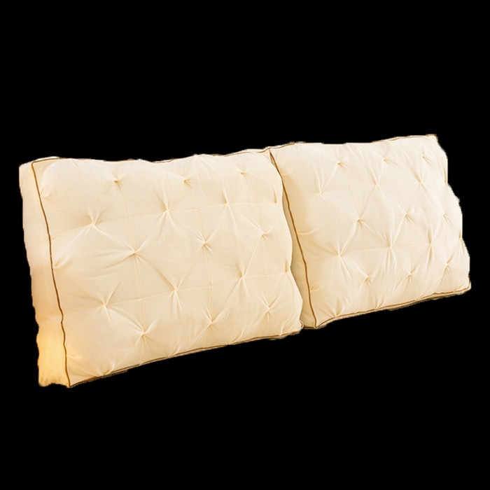 91家纺网 家纺一手货源 找家纺 碧尔家居 2025新款轻奢床头靠枕大靠背双人床上靠垫防撞榻榻米软包飘窗软垫可拆洗 米黄