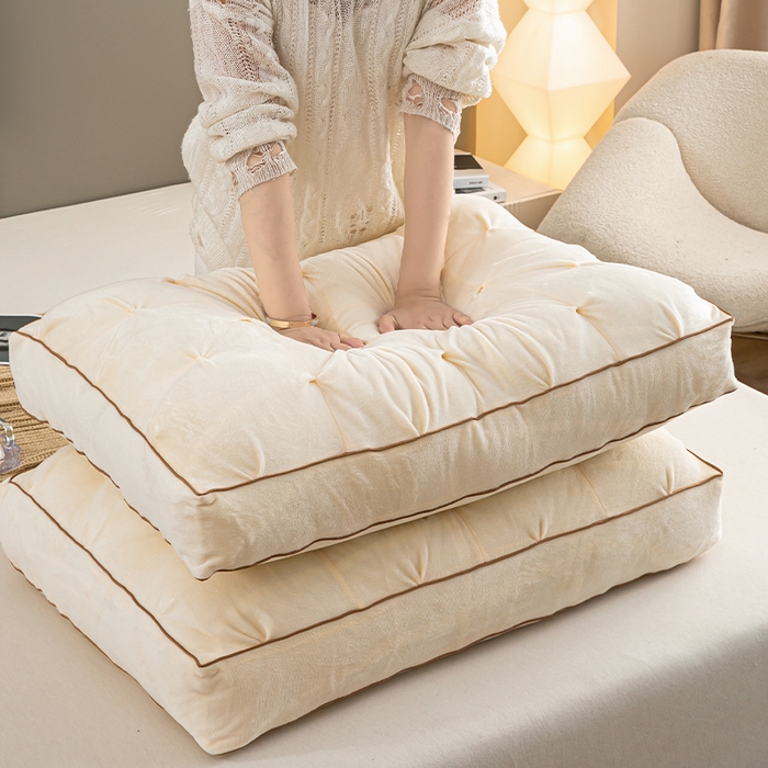 91家纺网 家纺一手货源 找家纺 碧尔家居 2025新款轻奢床头靠枕大靠背双人床上靠垫防撞榻榻米软包飘窗软垫可拆洗 米黄