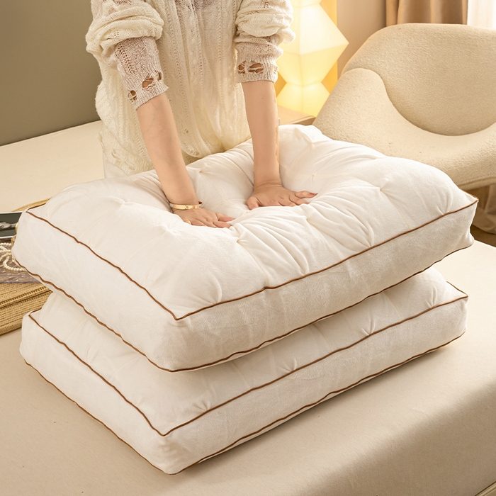 91家纺网 家纺一手货源 找家纺 碧尔家居 2025新款轻奢床头靠枕大靠背双人床上靠垫防撞榻榻米软包飘窗软垫可拆洗 乳白