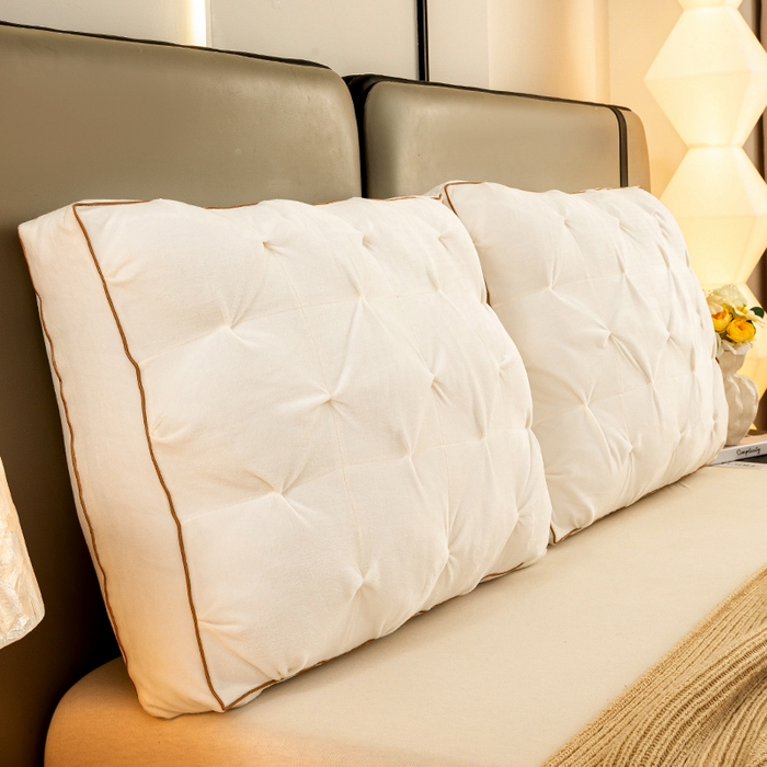 碧尔家居 2025新款轻奢床头靠枕大靠背双人床上靠垫防撞榻榻米软包飘窗软垫可拆洗 乳白