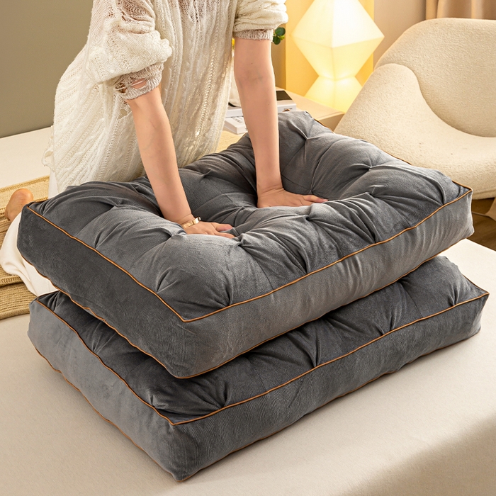 91家纺网 家纺一手货源 找家纺 碧尔家居 2025新款轻奢床头靠枕大靠背双人床上靠垫防撞榻榻米软包飘窗软垫可拆洗 深灰