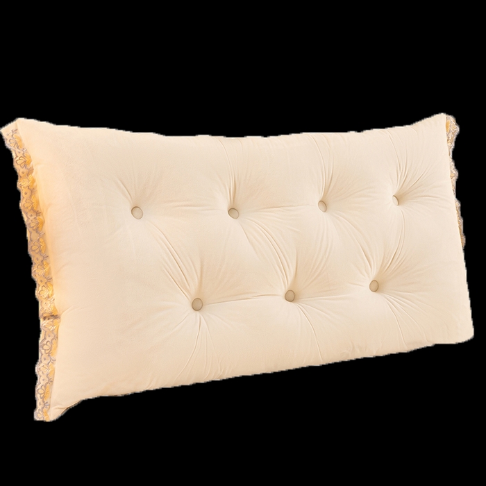 91家纺网 家纺一手货源 找家纺 碧尔家居 2025新款轻奢床上靠垫卧室床头靠枕银灰榻榻米靠背长条飘窗防撞软垫可拆洗 乳白