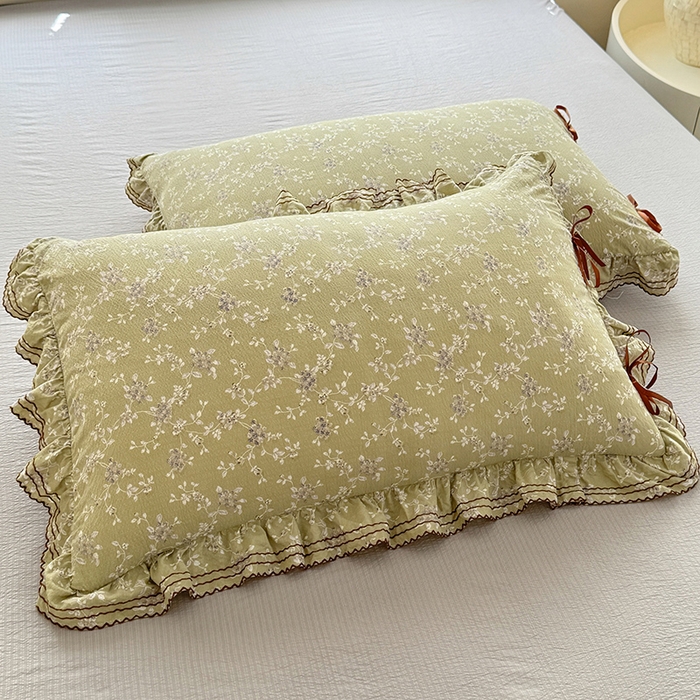 91家纺网 家纺一手货源 找家纺 韩约家纺 2025新款1韩式蝴蝶结加厚床单款棉麻四件套 花海