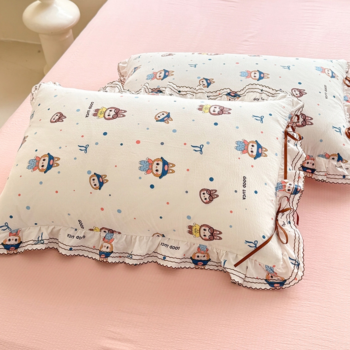 91家纺网 家纺一手货源 找家纺 韩约家纺 2025新款1韩式蝴蝶结加厚床单款棉麻四件套 美布多