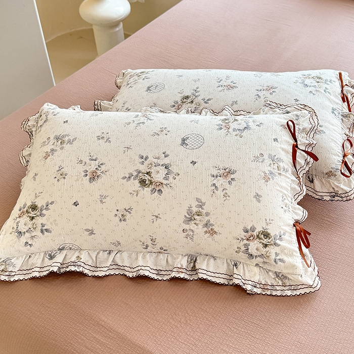 91家纺网 家纺一手货源 找家纺 韩约家纺 2025新款1韩式蝴蝶结加厚床单款棉麻四件套 芳华