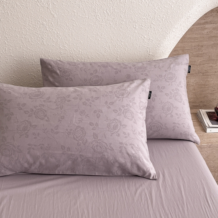 91家纺网 家纺一手货源 找家纺 宜代光年 2025新款全棉色织水洗棉大提花四件套（第一批）陌上花开-紫