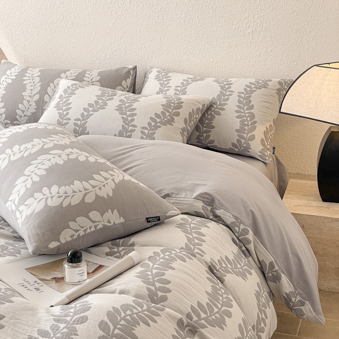 91家纺网 家纺一手货源 找家纺 宜代光年 2025新款全棉色织水洗棉大提花四件套（第一批）枝繁叶茂